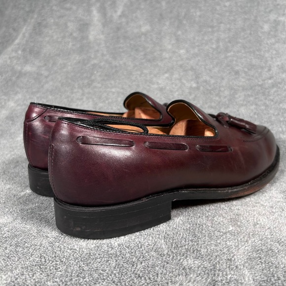 Johnston & Murphy Mens Tassel Loafers Burgundy Leather Dress Shoes 8.5 3E EEE main image 4